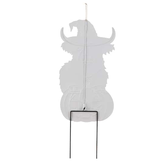 Glitzhome® 30" Halloween Metal Painted Highland Cow Yard Stake